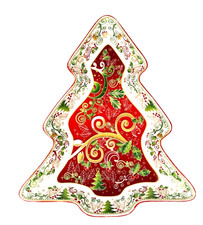 Goebel Palais Royal Teller Baum 25,5 x 22,5 cm Weihnachtsmotiv Plätzchen
