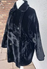 Pelzmantel Swept Pelzjacke Damen Wendejacke Gr.44 Schwarz/Braun Kunstpelz NEU 