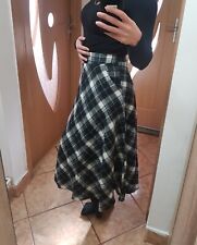 Wolle Rock Kariert Winter Rock Lang  Karorock Maxirock Rock Mit Taschen Schwarz