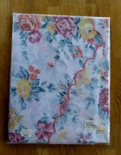 geblümte Tischdecke - 160cm rund - Polyester pflegeleicht -mit Festonrand-orange