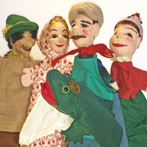 Alte handpuppen mit ständen - 5,