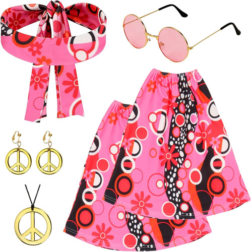 Hippie kostüm damen set 60er - hippie,