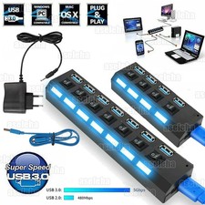 USB 3.0 Hub 4 7 Port Splitter
