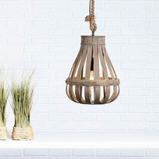 Brilliant Pendelleuchte Kaminika Natur Bambus Ø33cm max. 60W E27 Lampe kürzbar