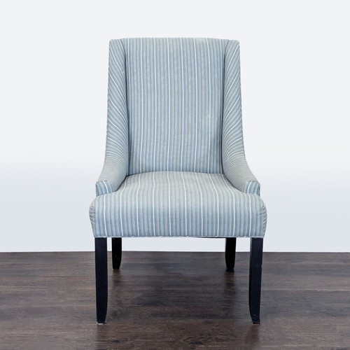 Striped blue lounge chair - striped,