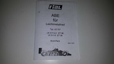 ABE Tüv Gutachten Rial Le Mans LE 757 Alufelgen 7,5x17 et38 4x114,3 5x110