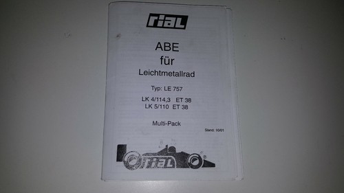 Abe tüv gutachten rial - abe, le