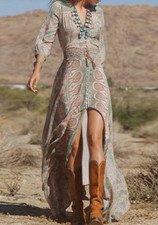 Bohemian Print V-Ausschnitt