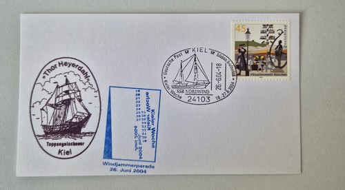 Postkarte mit schiffsstempel - postkarte,