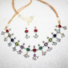 925 Sterlingsilber Multi Stein Halskette Edelstein Halskette Handmade Schmuck