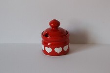 Wächtersbach Rot Weisse Herzen Zuckerdose