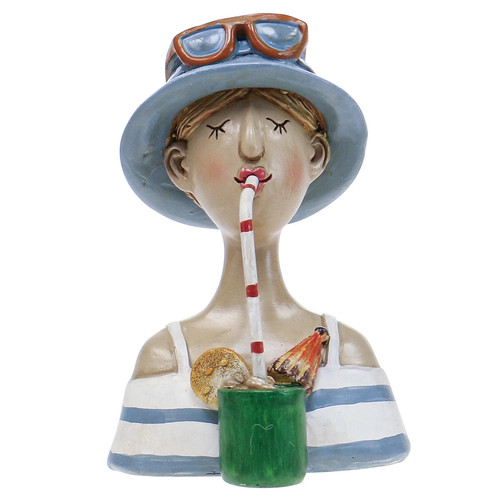 Frauenbüste sommerdeko blau - frauenbüste,