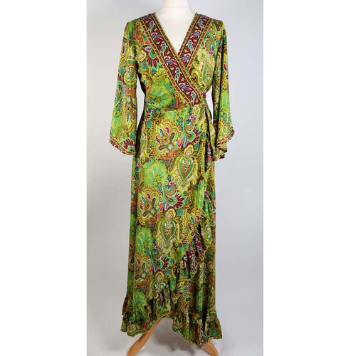 Grün fee langes wickelkleid - grün,