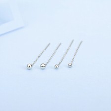 Ohrringe Durchzieher Kugel Sterling Silber 925 Ohrhänger Damen Mädchen
