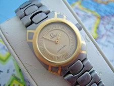 OMEGA SEAMASTER TITANE 18K GOLD/TITAN DAMENUHR - BOX + ZUSATZ BANDELEMENTE