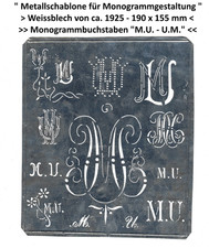 " Monogramm Schablone M - U "