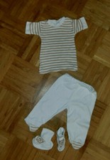 Dreiteiler  Shirt  & Hose mit Gummibund und Füßchen + Schuhchen  in Gr. 56 / 62