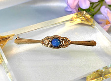 Brosche Sicherheitsnadel Art Deco Stabbrosche Glasstein Vintage