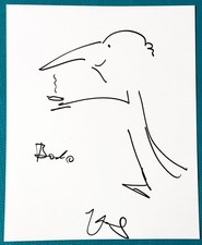 Helge Schneider   ZEICHNUNG   mit original Autogramm !!   20x25 cm !! Bodo