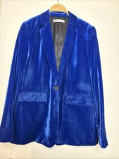 Zara, Samt Blazer, Jacke, Gr.M, Blau, Neu