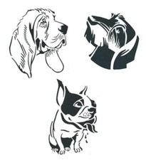 Schablone A4 Tiere Hunde, zum Auftragen von Farbe zb Textil Heike Schäfer