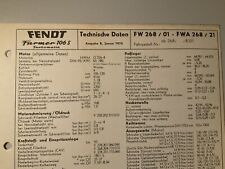 Fendt Farmer 106 S, FW 268, FWA 268, Technische Daten 1976, Kopie, 2 Seitig