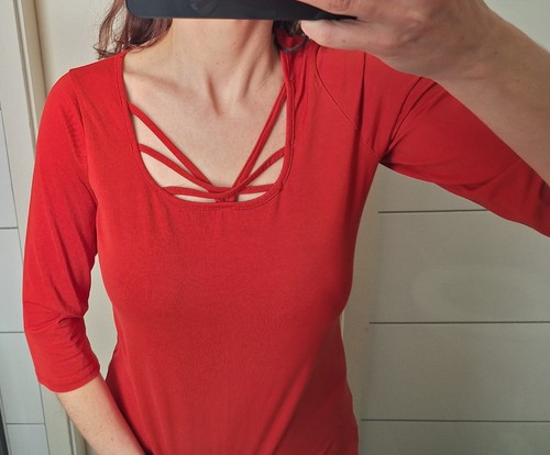 Damen sexy rote bluse long - damen,