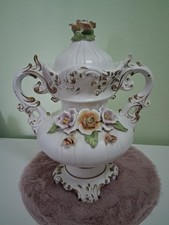 Vintage capodimonte deckelvase - vintage,