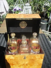 Tantalus, Reisebar, England um 1900 in Wurzelholz