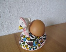 MUTTER GANS Keramik Eierbecher, handbemalt, Portugal?