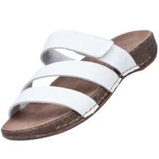 Rieker Damen Pantoletten Sandalen Weiß Glattleder Komfort Leichtgewicht 61450-80