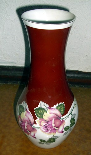 Porzellanvase rosendekor mit - rosendekor,