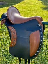 Span. Sattel Deuber "El Campo" S2 schwarz/braun. WIE NEU
