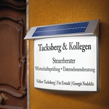 LED Solar Infotafel Werbetafel kaltweiß Edelstahl Werbeschild Schild Werbefläche