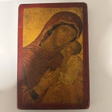 IKONE MADONNA MIT KIND HOLZ