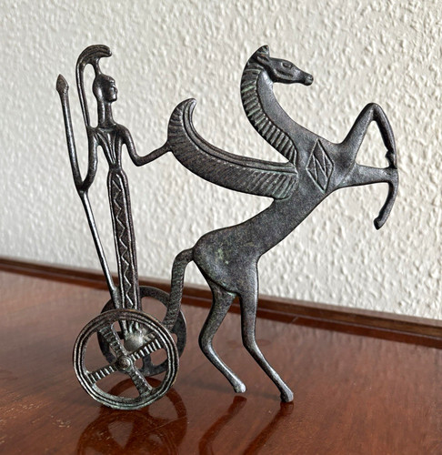 Bronze skulptur athena mit - bronze,