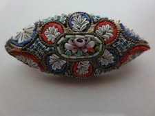 Alte Millefiori Mikromosaik Brosche sehr feine Arbeit Made in Italy Murano 1910