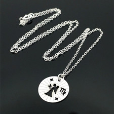 KETTE & JUNGFRAU ANHÄNGER  AUS 925/- SILBER  SCHMUCKJAGD