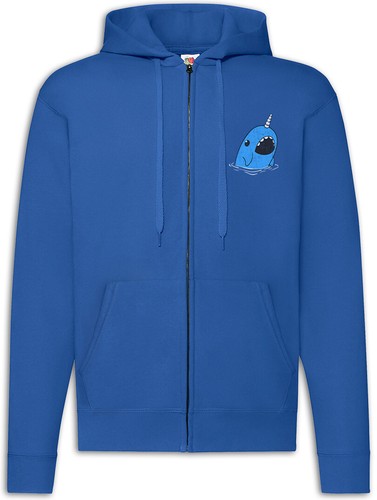 Narwhal zipper hoodie - hoodie,