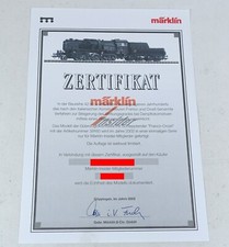 Märklin 39160 ZERTIFIKAT Dampflok Franco Crosti BR 42 9000 Spur H0 Insider Club