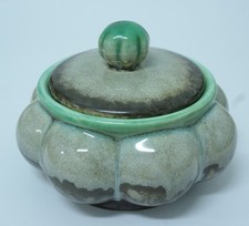 Strehla Keramik grüne Dose Bonbonniere 651 Verlaufsglasur
