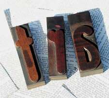 ART Holzbuchstaben Druckbuchstaben Deko Holzlettern Vintage shabby wood type