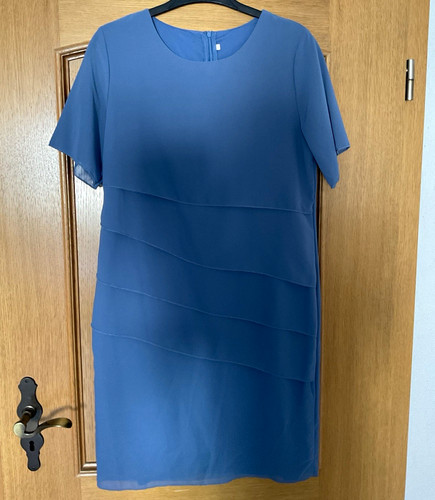 Damen etuikleid blau - etuikleid, kurzarm