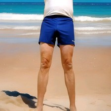 erima Sprinter Shorts blau matt Running kurze Sprint Hose Badehose Vintage D5 5