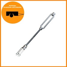 Kurzgestänge M10 mit Spannschloss und Gabelkopf 160mm für PKW Anhänger