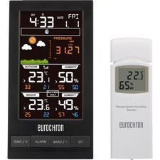 Eurochron  EFWS S250 Funk-Wetterstation Vorhersage für 12 bis 24 Stunden Anza...