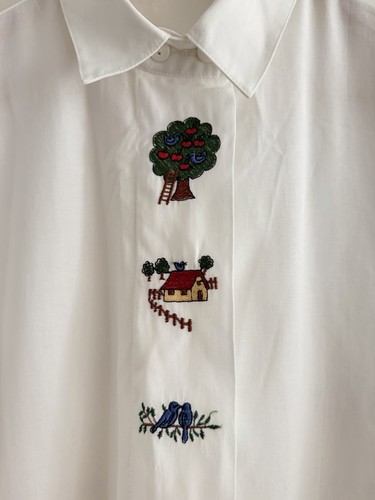 Vintage trachtenbluse weiß - vintage,