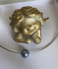 Anhänger Schmuck Pierre Lang Kugel Perle Blau Silber wunderschöner Glanz