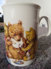 4 Mugs Kaffeebecher von Roy Kirkham: Teddybären, Klatschmohn, Kirschen, Erdbeere