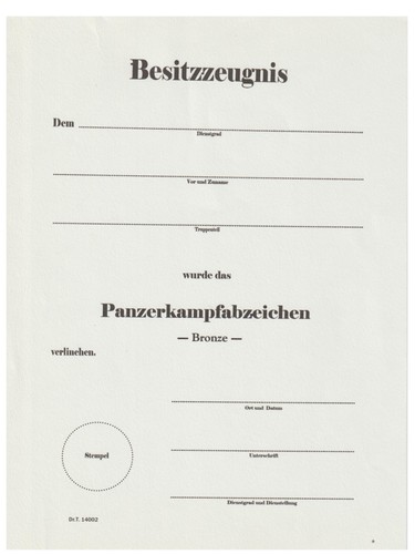 German ww2 besitzzeugnis - german,